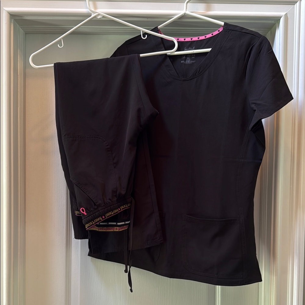 Heart Soul Black Scrub Set